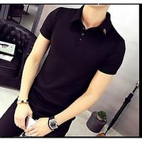 mens officecareer simple summer shirt solid shirt collar short sleeve  ...