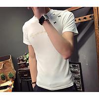 mens casualdaily simple spring summer t shirt solid round neck short s ...