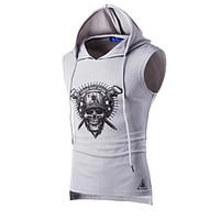 Men\'s Sports Active Summer Tank Top, Solid Round Neck Sleeveless Cotton Thin