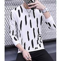 Men\'s Casual/Daily Activewear Set Print Round Neck Micro-elastic Polyester Short Sleeve Spring