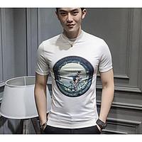 mens casualdaily simple summer t shirt print round neck short sleeve o ...