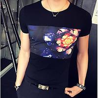 mens casualdaily simple t shirt solid print round neck short sleeve co ...