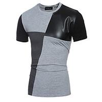 mens holiday vintage t shirt color block round neck short sleeve cotto ...