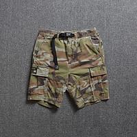 mens low rise micro elastic shorts pants simple slim camouflage