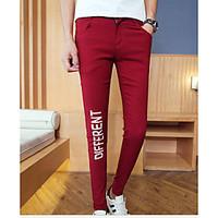 mens mid rise high elasticity chinos pants street chic simple straight ...