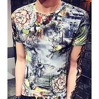 mens casualdaily simple t shirt print round neck short sleeve cotton t ...