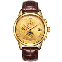 mens fashion watch mechanical watch automatic self winding leather ban ...