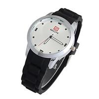 mens sport watch fashion watch quartz silicone band black