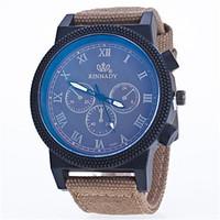 mens sport watch fashion watch quartz nylon band blue green khaki