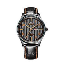Men\'s Fashion Watch Wrist watch Quartz Calendar Leather Band Black