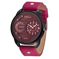 Men\'s Sport Watch Fashion Watch Quartz Leather Band Red