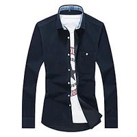 mens going out casualdaily party simple all seasons shirt solid standi ...