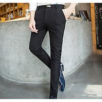 mens mid rise inelastic chinos pants simple slim solid