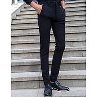 mens high rise inelastic chinos pants simple slim solid