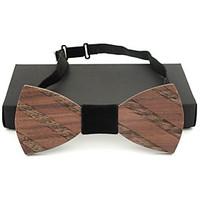 Men Work Casual Bow Tie, Acrylic Solid, Brown All Seasons