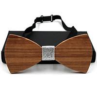 Men Work Casual Bow Tie, Acrylic Solid, Brown All Seasons