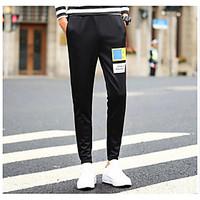Men\'s Low Rise Inelastic Chinos Sweatpants Pants, Street chic Slim Solid