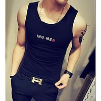 mens casualdaily simple tank top solid round neck sleeveless rayon