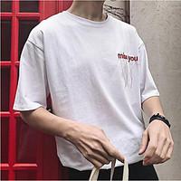 mens casualdaily vintage simple summer t shirt print letter round neck ...