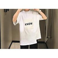 mens casualdaily simple summer t shirt solid letter round neck length  ...