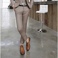 mens mid rise micro elastic chinos pants street chic slim color block