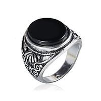 Men\'s Fashion Alloy Ring Vintage Personality Carving Gem Statement Rings Casual/Daily 1pc