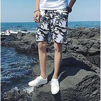 mens mid rise micro elastic shorts pants street chic loose camouflage