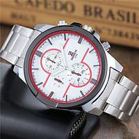 Men\'s Sport Watch Dress Watch Fashion Watch Wrist watch Quartz Stainless Steel Band Casual White