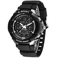Men\'s Fashion Watch Quartz Silicone Band Black