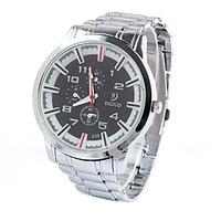 mens fashion watch quartz stainless steel band casual silver