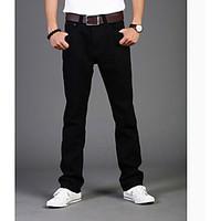 mens mid rise inelastic chinos pants street chic loose slim solid