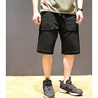 mens mid rise inelastic chinos shorts pants simple loose solid