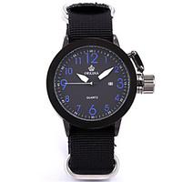 mens fashion watch chinese quartz digital silicone nylon band black