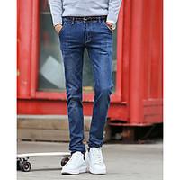 mens mid rise strenchy jeans pants simple slim solid