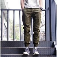 mens mid rise inelastic chinos pants simple harem solid