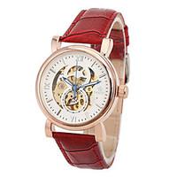 Men\'s Fashion Watch Chinese Quartz Leather Band Red