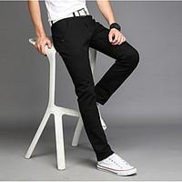 mens mid rise inelastic jeans pants street chic harem pure color solid