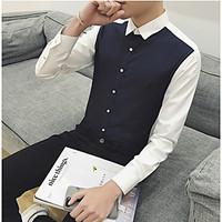 mens casualdaily simple shirt solid shirt collar long sleeve others