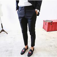 mens mid rise micro elastic jeans pants boho straight solid