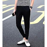 mens mid rise strenchy chinos pants simple loose solid