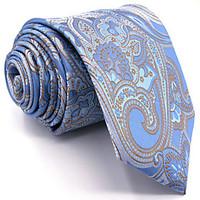 mens light blue paisley tie 100 silk business dress casual long
