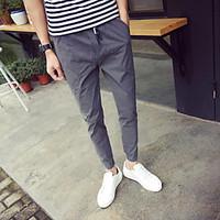 mens high rise strenchy chinos pants boho loose solid