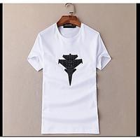 mens casualdaily simple summer t shirt solid round neck short sleeve c ...