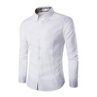 mens casualdaily work simple active shirt solid standing collar long s ...