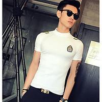 mens casualdaily simple summer polo solid shirt collar short sleeve co ...