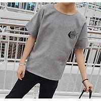 mens going out simple t shirt print round neck short sleeve cotton thi ...