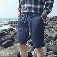 Men\'s Low Rise Micro-elastic Harem Pants, Simple Harem Solid