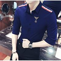 mens casualdaily simple shirt solid button down collar long sleeve ray ...