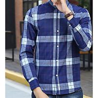 mens casualdaily simple summer fall shirt print square neck long sleev ...