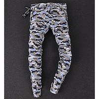 mens mid rise micro elastic chinos pants simple slim camouflage